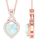 2 Carat Heart Shape Ethiopian Opal Infinity Pendant with Diamond