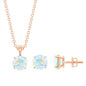 6MM Round Cut Ethiopian Opal Solitaire Jewelry Set