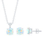 6MM Round Cut Ethiopian Opal Solitaire Jewelry Set