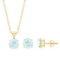 6MM Round Cut Ethiopian Opal Solitaire Jewelry Set