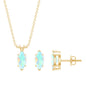 Marquise Cut 4X8 MM Ethiopian Opal Solitaire Jewelry Set