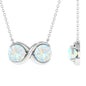 Real Ethiopian Opal 2 Stone Infinity Necklace for Women