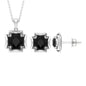 Certified Lab Grown Black Diamond Solitaire Necklace and Earrings Set