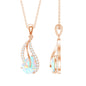 2 Carat Pear Shaped Ethiopian Opal and Diamond Leaf Pendant