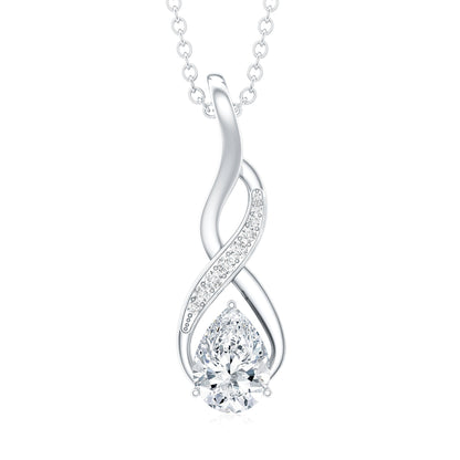 Certified Pear Shape Moissanite Infinity Pendant for Women