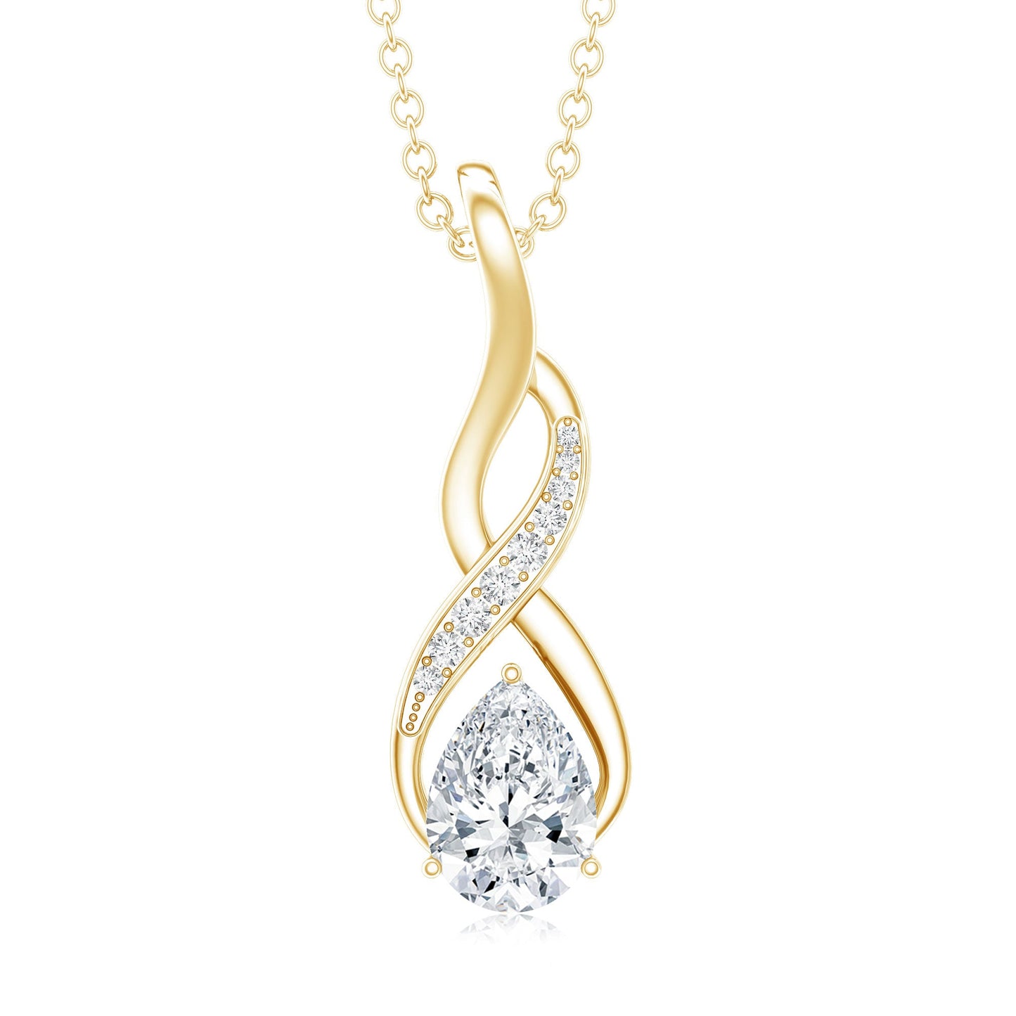 Certified Pear Shape Moissanite Infinity Pendant for Women