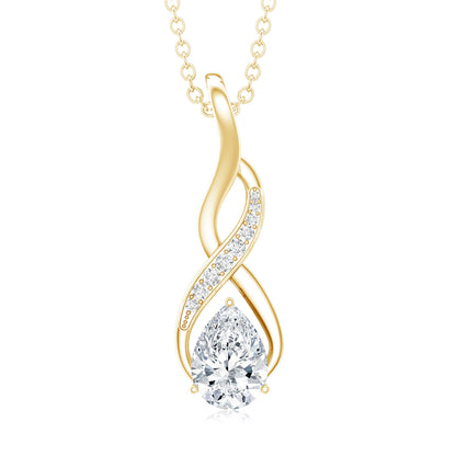 Certified Pear Shape Moissanite Infinity Pendant for Women