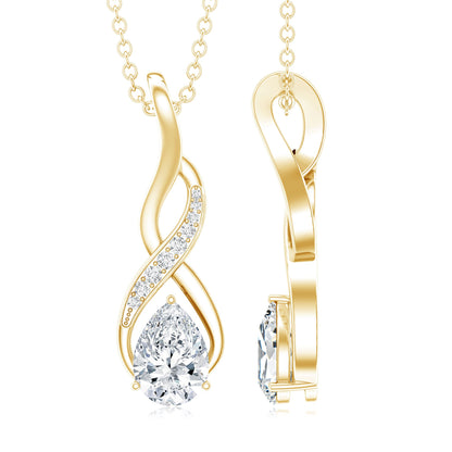 Certified Pear Shape Moissanite Infinity Pendant for Women