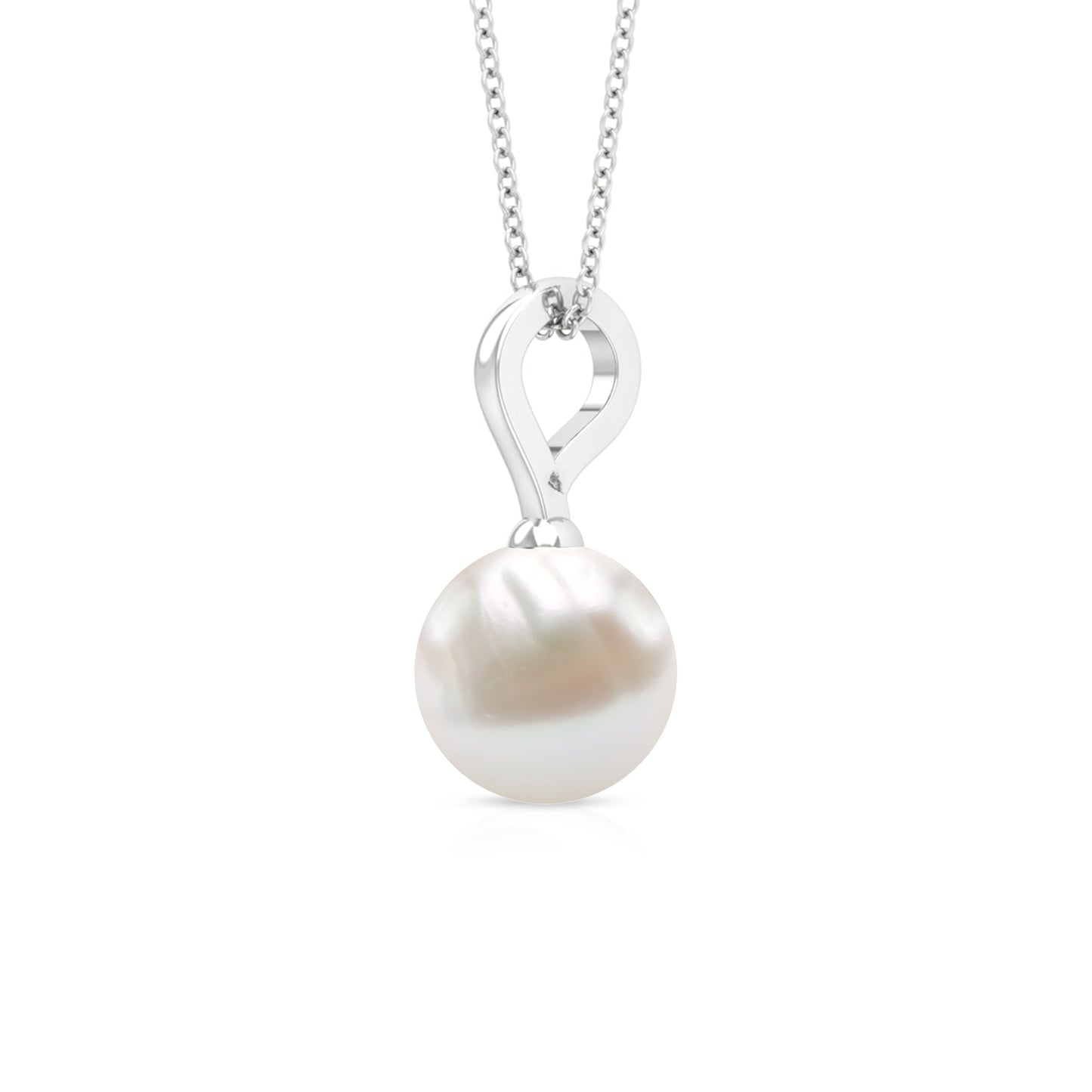 Bead Set Round Freshwater Pearl Solitaire Pendant