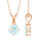 1/2 CT Round Cut Ethiopian Opal Solitaire Pendant