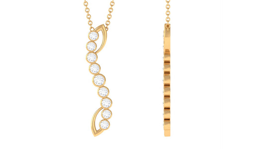 Bezel Set Diamond Designer Dangle Necklace
