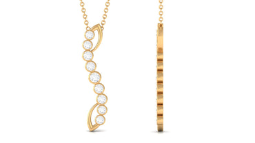 Bezel Set Diamond Designer Dangle Necklace