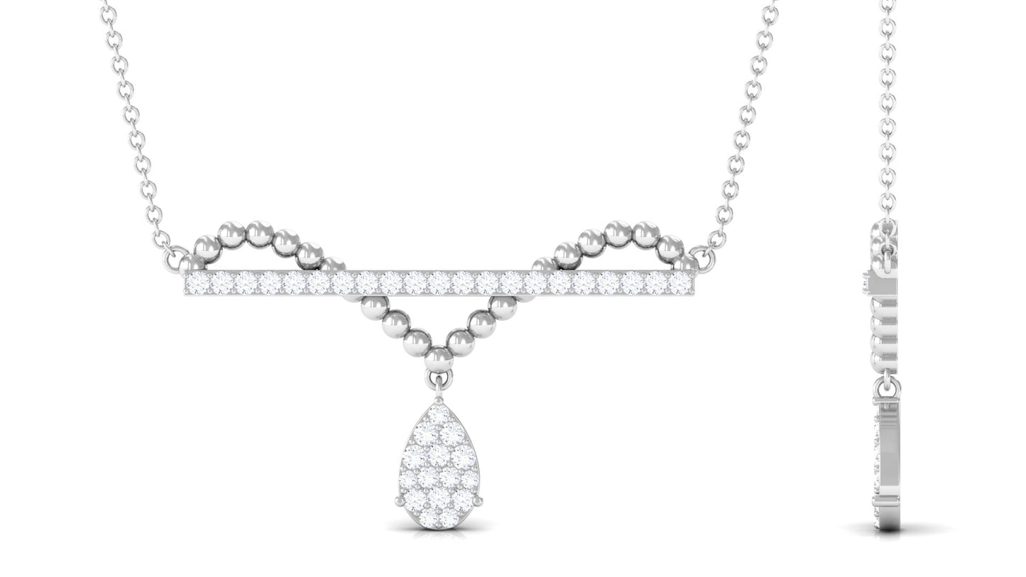 Real Diamond Bar Drop Designer Necklace
