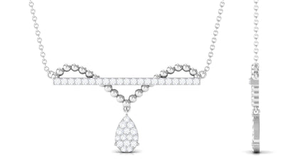 Real Diamond Bar Drop Designer Necklace