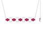 Genuine Ruby and Diamond Bridal Bar Necklace