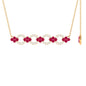 Genuine Ruby and Diamond Bridal Bar Necklace