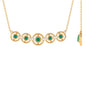 Contemporary Emerald Bar Necklace with Diamond