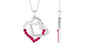 Real Ruby and Moissanite Interlock Heart Pendant