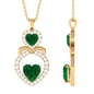 Designer Lab Created Emerald and Diamond Heart Infinity Pendant