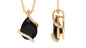 Natural 1.75 Carat Pear Shape Black Spinel Pendant Necklace with Diamond