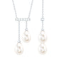 Genuine Freshwater Pearl and Diamond Bar Drop Necklace with Certificate