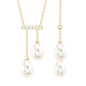 Genuine Freshwater Pearl and Diamond Bar Drop Necklace with Certificate