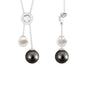 Freshwater and Tahitian Pearl Dangle Pendant with Diamond