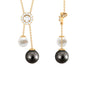 Freshwater and Tahitian Pearl Dangle Pendant with Diamond