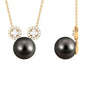 Tahitian Pearl and Diamond Mickey Necklace