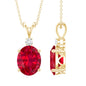 4 Carat Lab Created Ruby Bridal Necklace with Chain