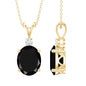 4.2 Carat Oval Shape Lab Created Black Diamond Solitaire Pendant Necklace