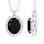 4.2 Carat Oval Shape Lab Created Black Diamond Statement Necklace