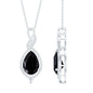 1.75 Carat Pear Shape Black Spinel Statement Necklace with Moissanites