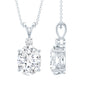 3.5 Carat Oval Moissanite Solitaire Necklace with Silver Chain