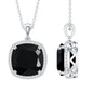 6 Carat Cushion Cut Lab Grown Black and White Diamond Halo Necklace