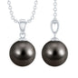 7.5 Carat Black Tahitian Pearl Solitaire Pendant Necklace