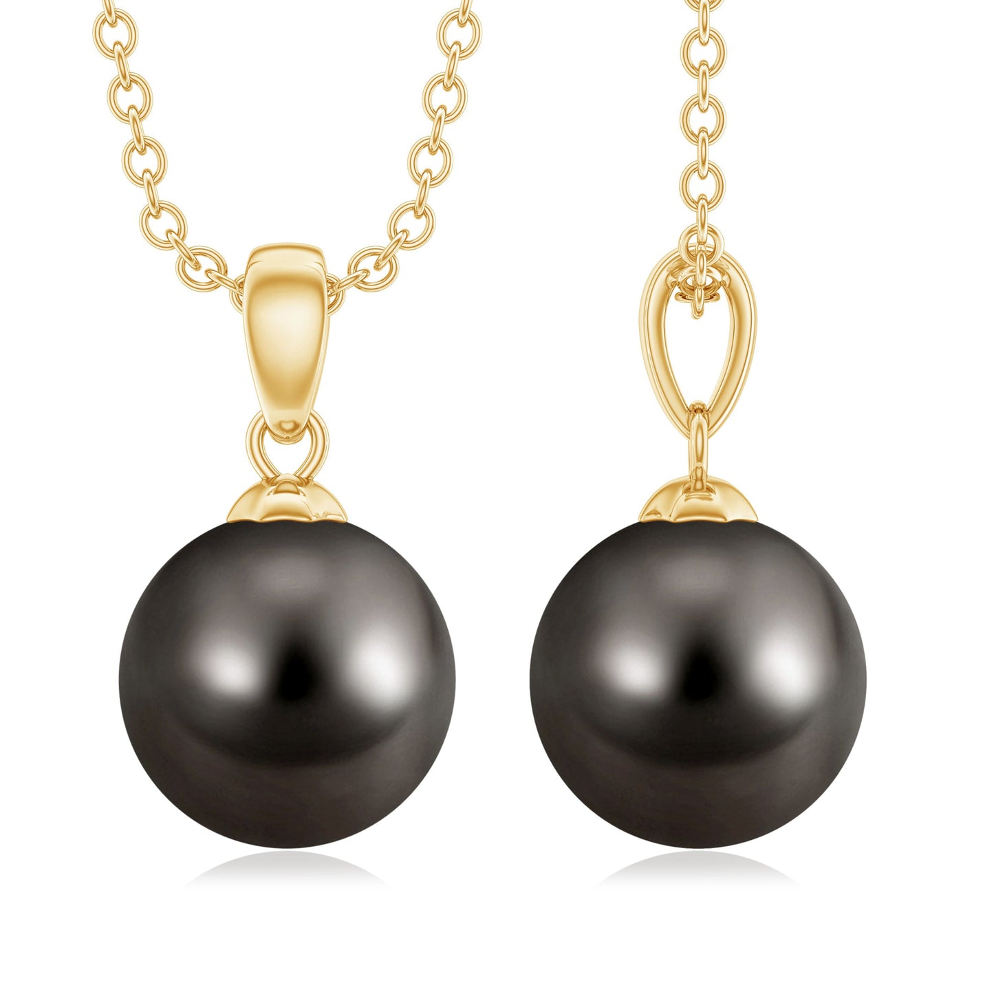 7.5 Carat Black Tahitian Pearl Solitaire Pendant Necklace