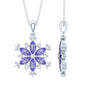 Natural Tanzanite Snowflake Necklace with Lab Diamond