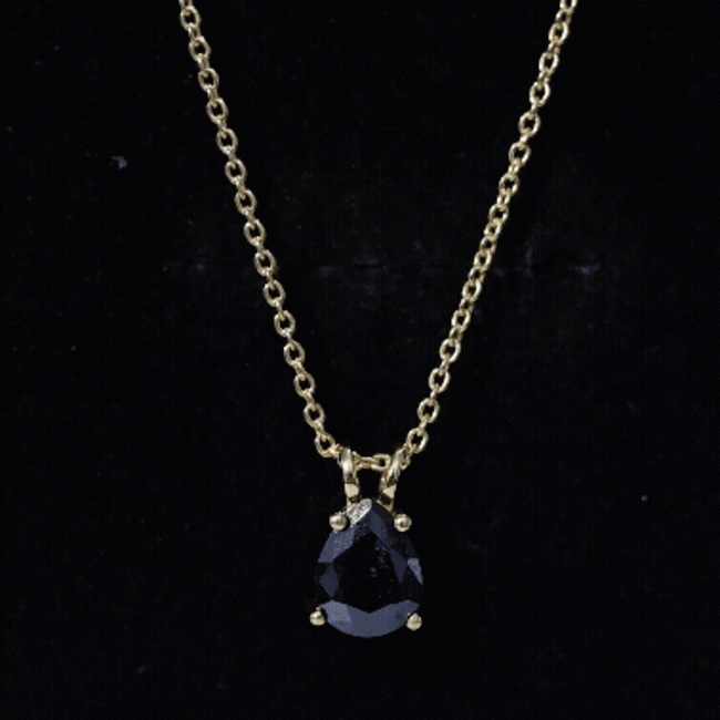 Pear Shaped 2.75 Carat Lab Grown Black Diamond Teardrop Necklace with Chain