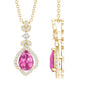 Natural Pink Tourmaline and Diamond Wedding Necklace for Bride