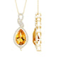 Natural 1.75 Carat Citrine Teardrop Bridal Necklace with Diamond