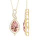 Certified 1.75 Carat Morganite Teardrop Necklace with Diamond