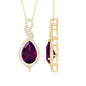 2.5 Carat Pear Shaped Rhodolite Diamond Wedding Necklace for Bride