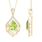 Designer 2.2 Carat Peridot Necklace with Lab Diamond