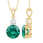 Certified 2.75 Carat Lab Created Emerald Solitaire Necklace with Silver Chain