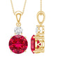Certified 2.5 Carat Lab Grown Ruby Pendant Necklace with Moissanite
