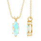 Yellow Gold Plated 1 Carat Marquise Ethiopian Opal Pendant Necklace with Chain