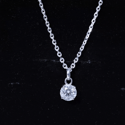 Lab Grown 1.2 Carat Single Diamond Necklace For Women