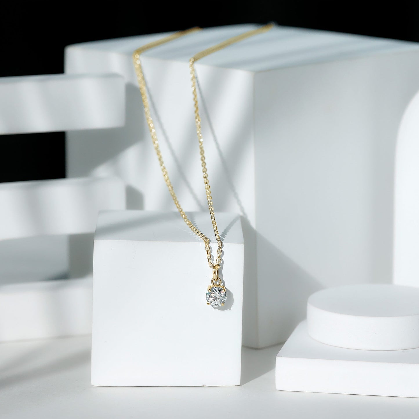 Lab Grown 1.2 Carat Single Diamond Necklace For Women