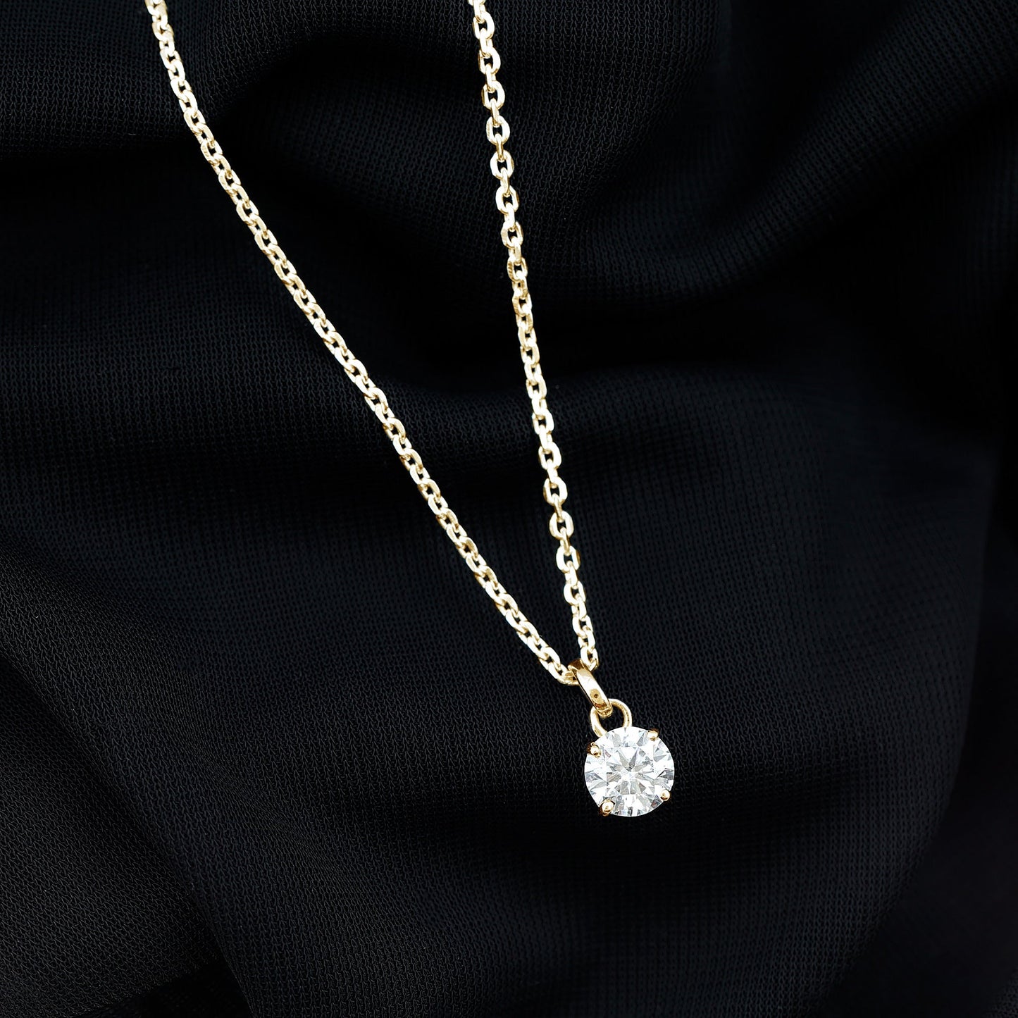Lab Grown 1.2 Carat Single Diamond Necklace For Women